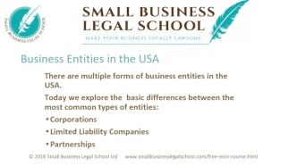 Business Entities in the USA