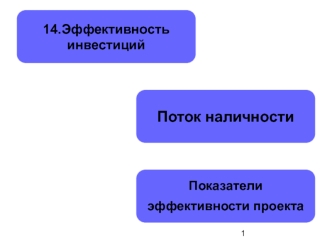 Бизнес-проект. Эффективность инвестиций. Поток наличности. Показатели эффективности проекта