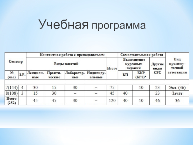 Контактные часы в учебном плане это