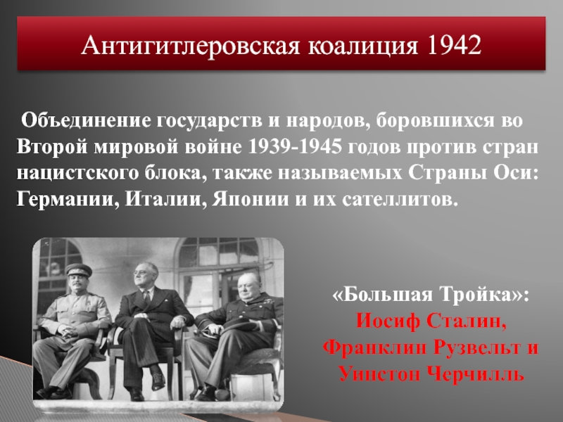 Антигитлеровская коалиция и кампания 1942 г на восточном фронте презентация