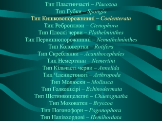 Класс сцифоїдні, коралові поліпи, підкласти сифонофори, тип реброплави