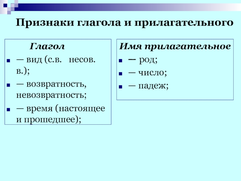 Возвратность постоянный или непостоянный признак