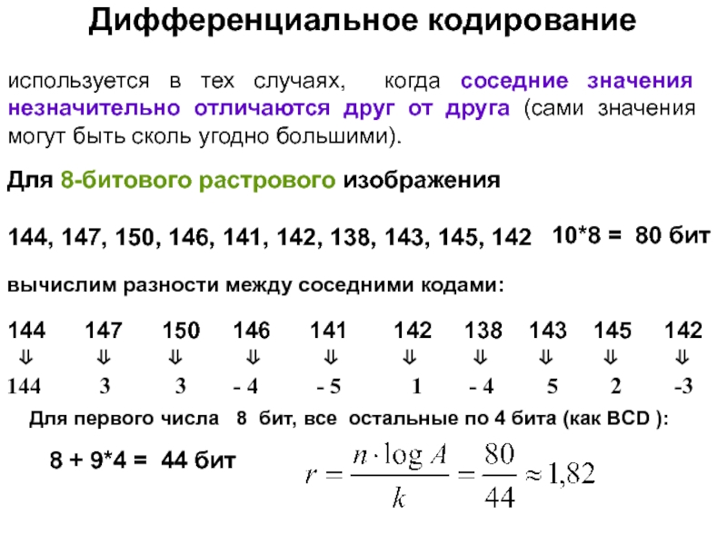 Как найти глубину кодирования. Дифференциальное кодирование. Метод разностного кодирования. Вычислить 141-145. Дифференциальное кодирование для чайников.