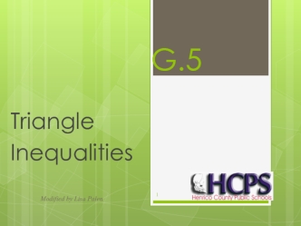 Triangle. Inequalities