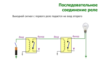 Последовательное соединение реле