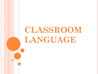 Classroom language