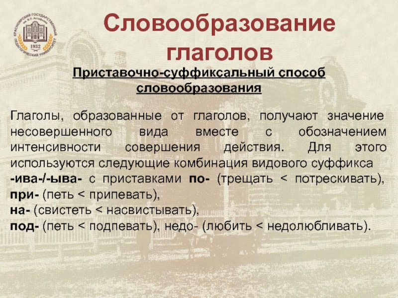 Словообразование глаголов 6 класс презентация