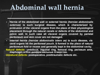 Abdominal wall hernia