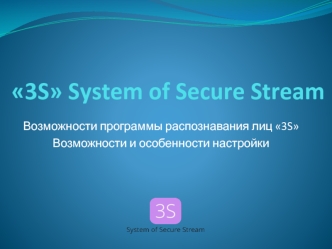 3S System of Secure Stream. Возможности программы распознавания лиц 3S. Возможности и особенности настройки