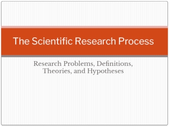 The Scientific Research Process