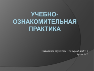 Учебно-ознакономительная практика. ООО Виктория