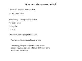 Does sport always mean health?