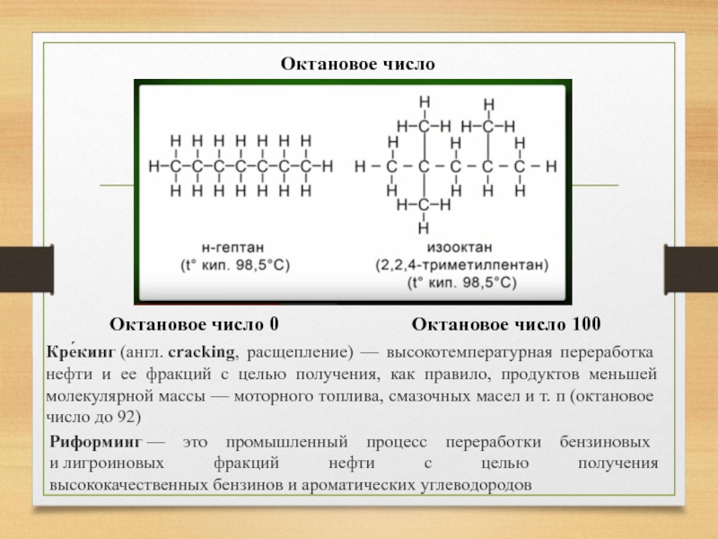 Октановое число презентация