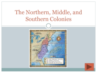 Thirteen colonies stair. The northern, middle, and southern colonies