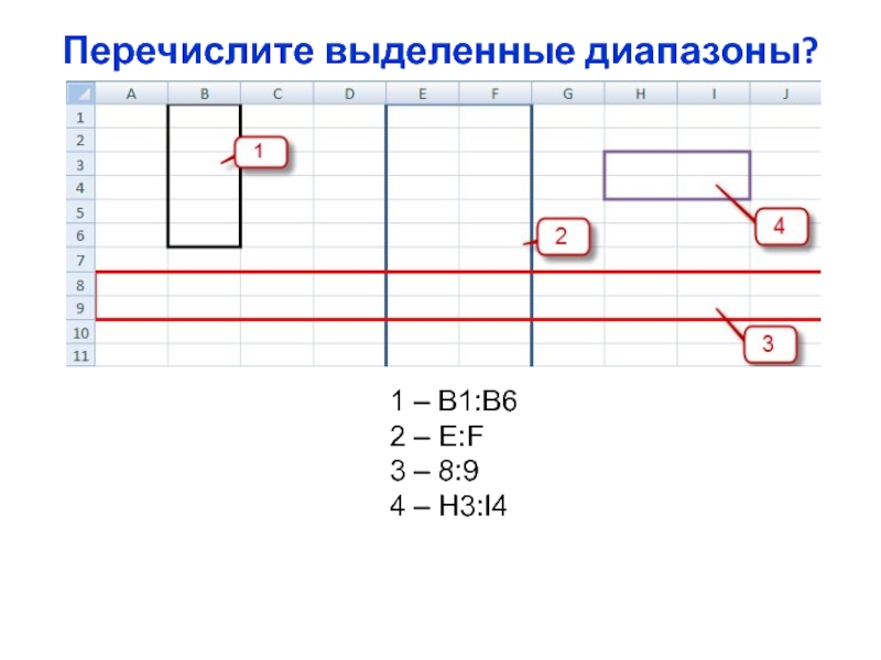 Введи выделенный диапазон