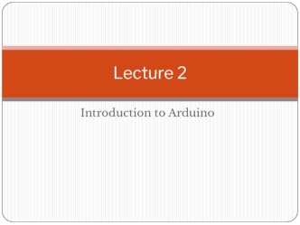 Introduction to Arduino