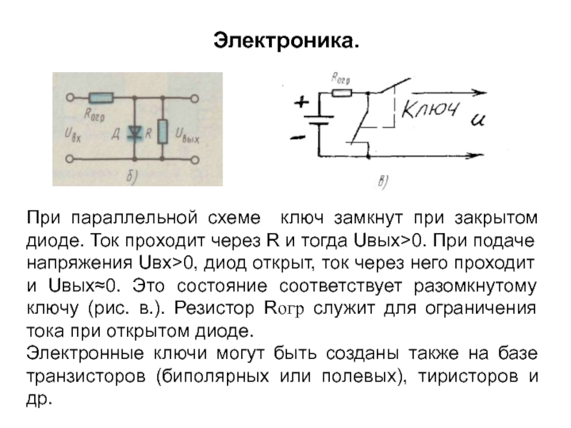 Диод на схеме направление