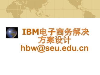 IBM电子商务解决 方案设计