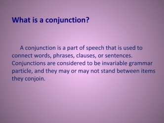 Coordinate Conjunctions