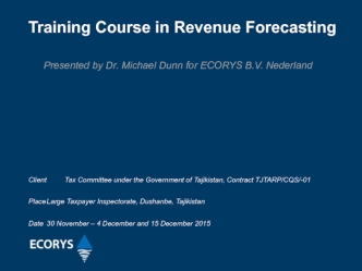 Training course in revenue forecasting