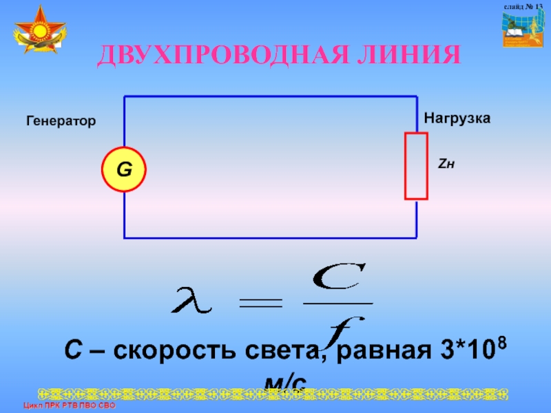 Двухпроводная линия. Скорость света равна 3 108.