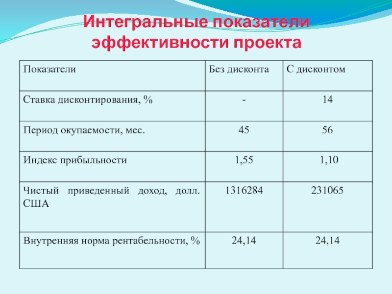 Индикаторы эффективности проекта