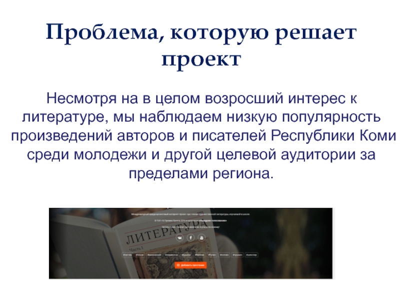 Проблема которую решает проект