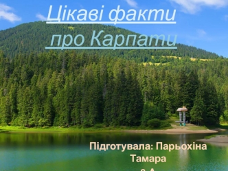 Цікаві факти про Карпати