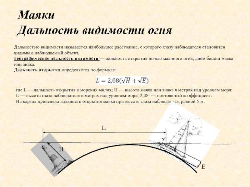 Предел прямой видимости. Дальность видимости. Дальность видимости объекта формула. Формула расчета дальности видимости предмета. Географическая дальность видимости предметов.