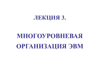 Иерархическая система многоуровневой организации ЭВМ