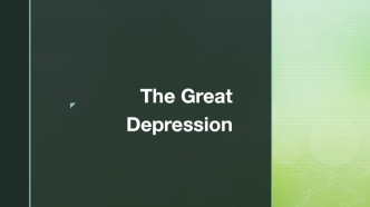 The Great Depression