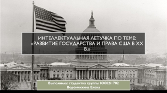 Интеллектуальная летучка по теме: Развитие государства и права США в XX веке