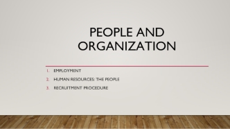 People and organization