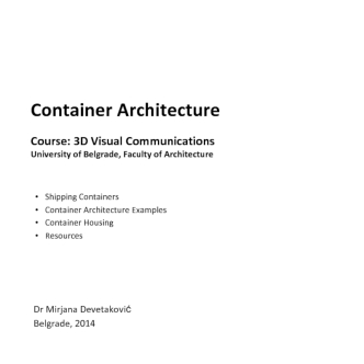 Container architecture course