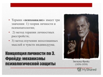 Концепция личности по З. Фрейду. Механизмы психологической защиты