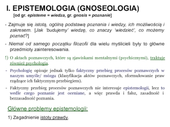 Epistemologia (gnoseologia). (1)