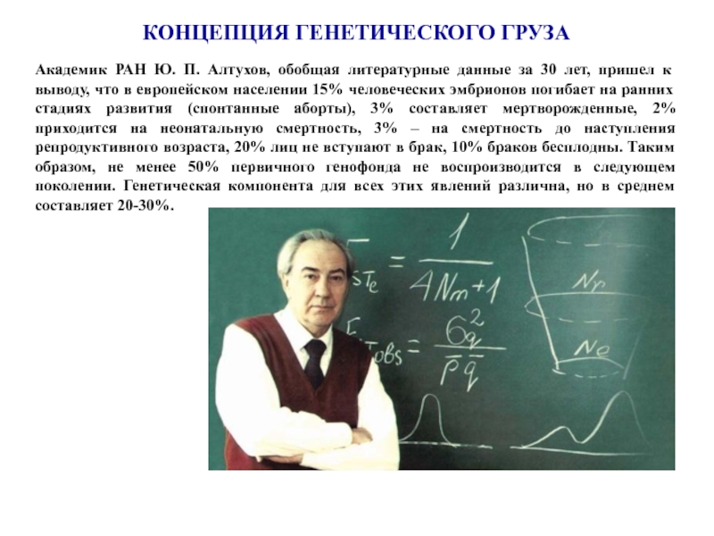 Ю п м. Концепция генетического груза. Академик Алтухов. Алтухов генетика популяций. Генетический груз характеристика.