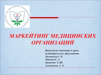 Маркетинг медицинских организаций