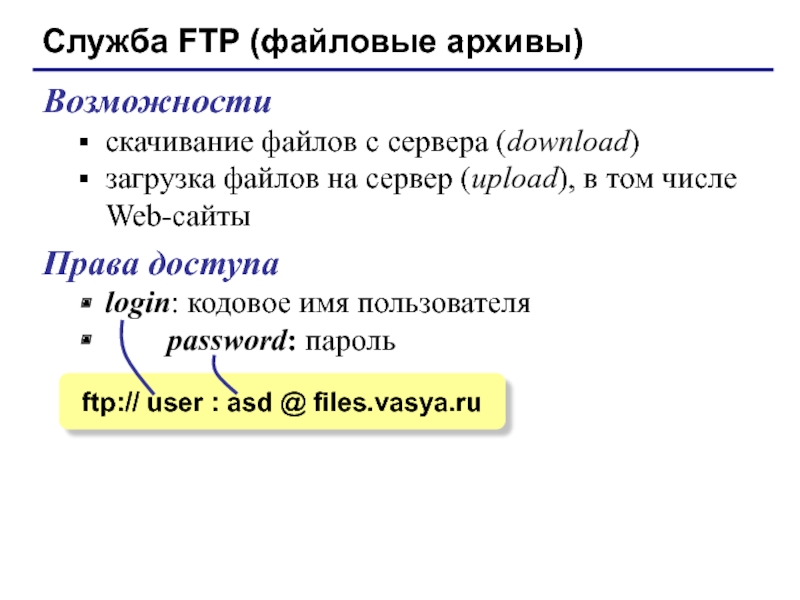 Приведите примеры url для веб страниц рисунков файлов на ftp серверах