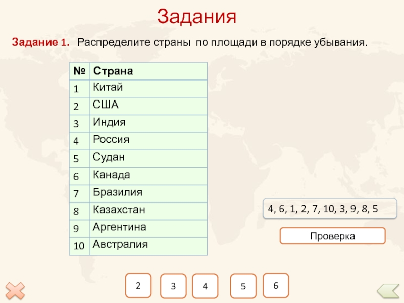 Страной окончание. Страны в порядке убывания. Площади стран в порядке убывания. Распределите страны по площади в порядке убывания. Распределите страны по площади в порядке убывания Китай США Индия.