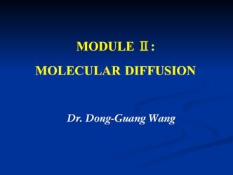 Molecular diffusion