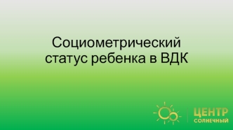 Социометрический статус ребенка в ВДК