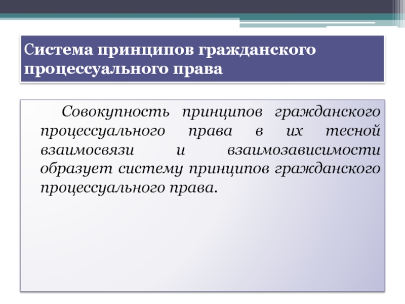 Принципами гражданского процесса являются