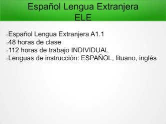 Español lengua extranjera