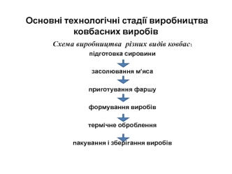 Основні технологічні стадії виробництва ковбасних виробів. Тема 5