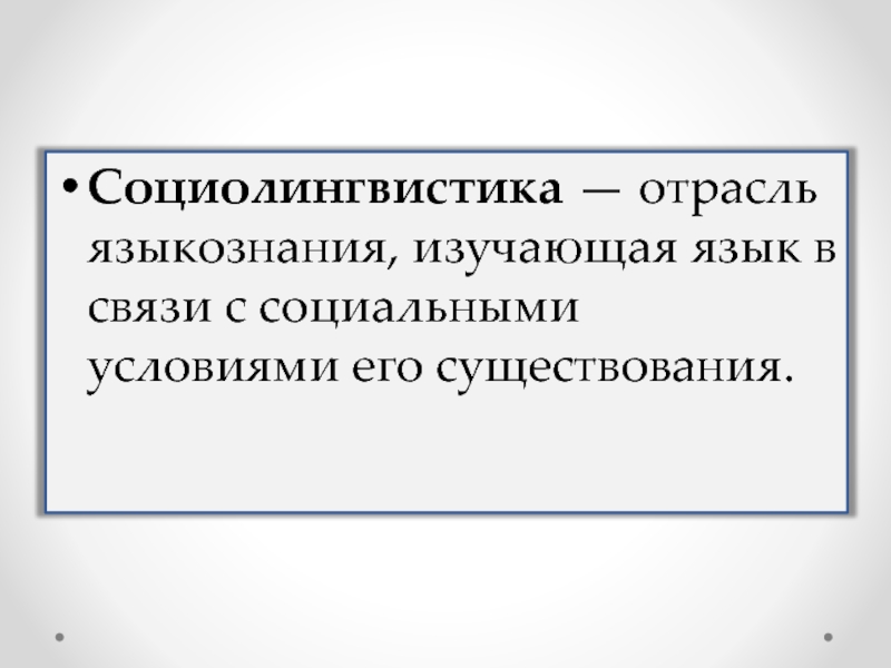 Основные понятия социолингвистики презентация