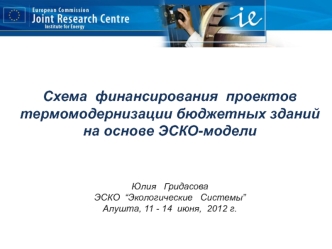 Схема финансирования проектов термомодернизации бюджетных зданий на основе ЭСКО-модели