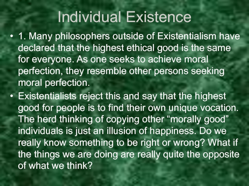 Реферат: Existentialism In The Early 19th Century Essay