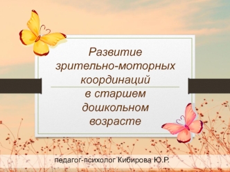 Развитие зрительно-моторных координаций в старшем дошкольном возрасте