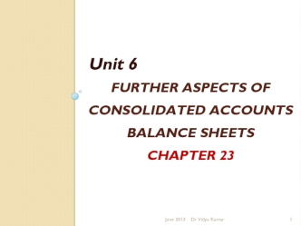 Further aspects of Consolidated Accounts Balance Sheets